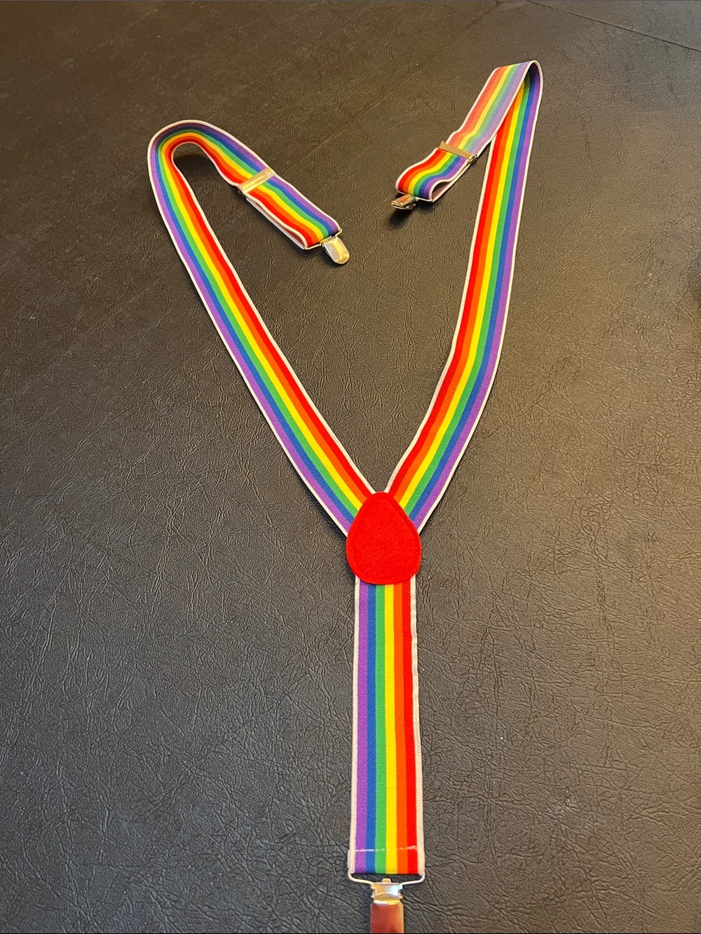 Kids Rainbow Suspenders - Bright Multicolor Striped Adjustable for men, women